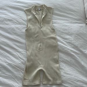 Zara sexy gym romper. Sleeveless one piece with front zipper.
